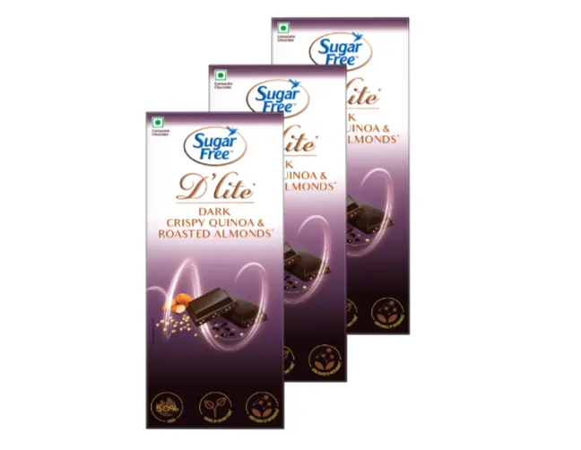 Sugar Free D'lite Quinoa & Almonds Dark Chocolate Bar